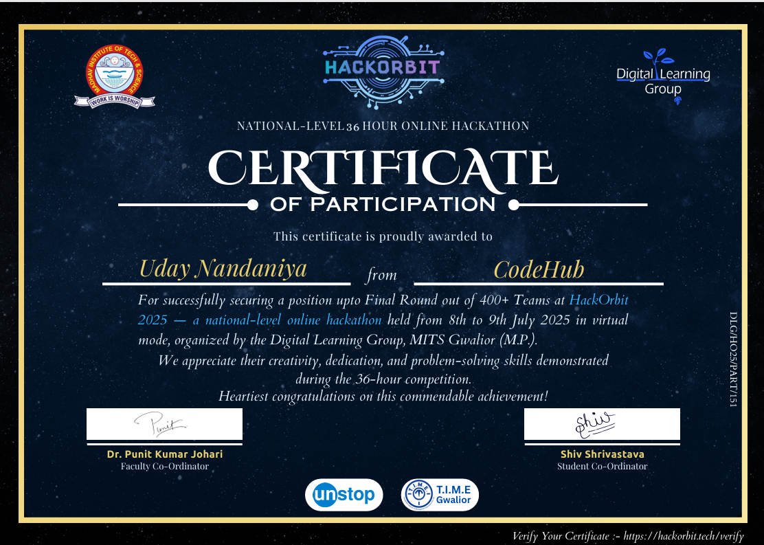 Hack Orbit – Finalist